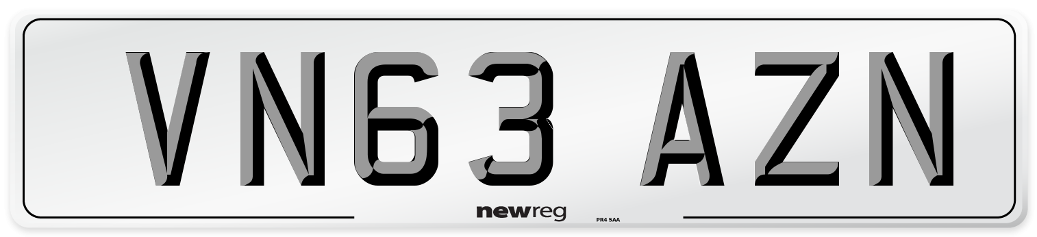 VN63 AZN Number Plate from New Reg